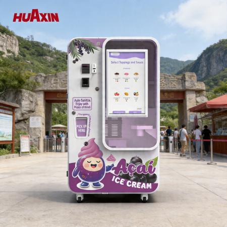 Professional Fully Automated Smart Soft Serve Ice Cream Vending Machine - High-Profit Self-Service Kiosk